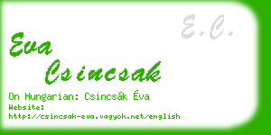 eva csincsak business card